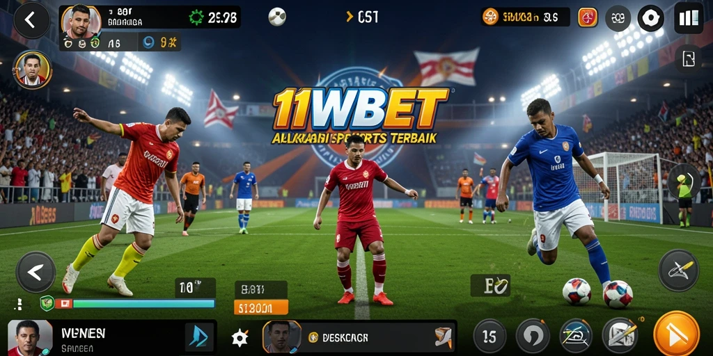 Screenshot 11WBET menampilkan tampilan antarmuka aplikasi olahraga yang menarik.
