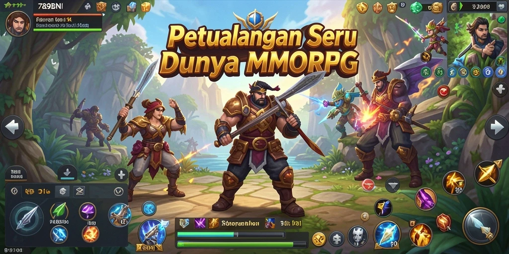 Tampilan aksi seru dalam gameplay 789BNI saat bertarung melawan monster besar.