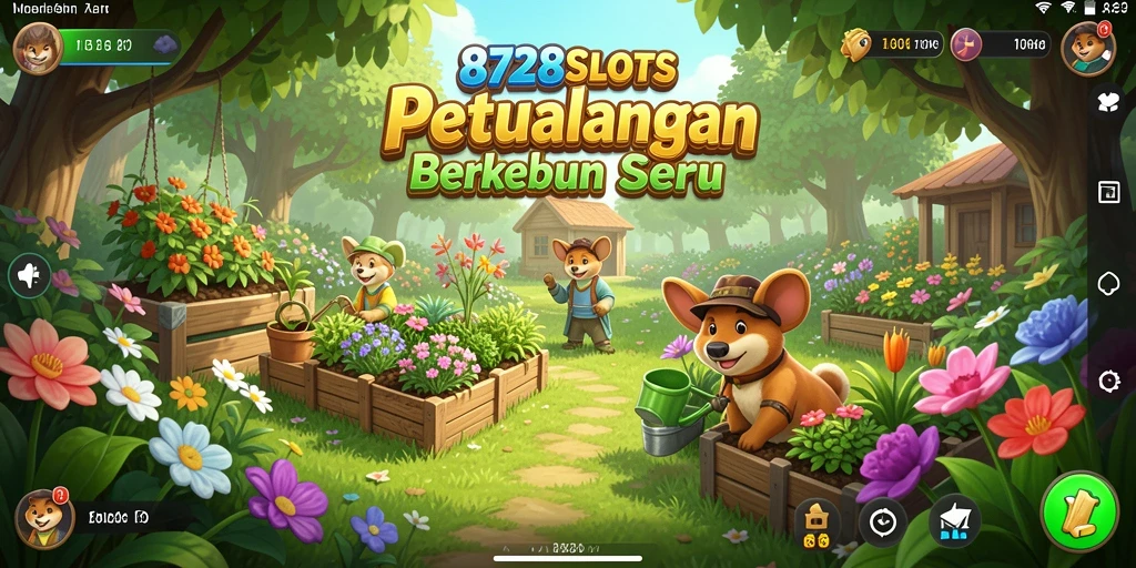 Tampilan gameplay 8728SLOTS yang seru dengan pertanian yang subur.