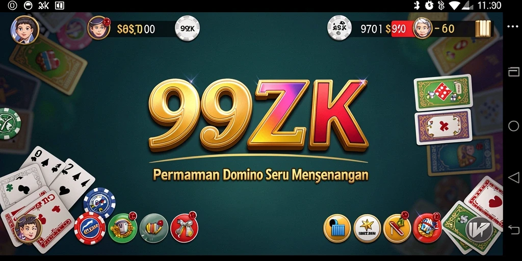 Screenshot gameplay 99ZK menampilkan aksi seru permainan Domino.