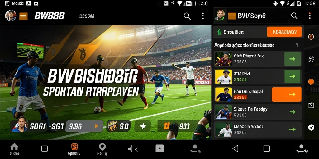 Tampilan gameplay BW888 dengan berbagai pilihan taruhan olahraga.