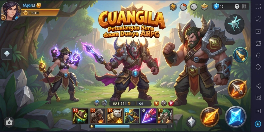 Screenshot gameplay <strong>CUANGILA</strong> menampilkan pertarungan seru dalam dunia ARPG.