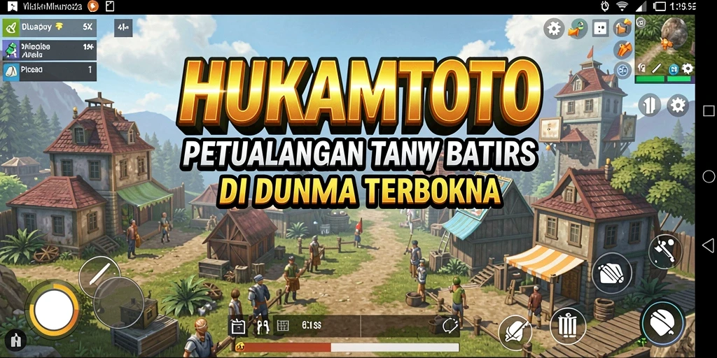 Screenshot utama HUKUMTOTO menampilkan pemain menjelajah dunia terbuka yang luas.