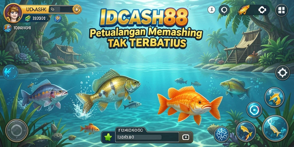 Gameplay seru dengan berbagai ikan yang menunggu untuk ditangkap.