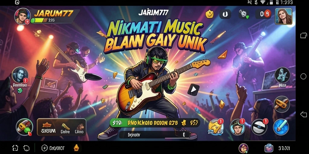 Gameplay seru di JARUM77 dengan berbagai alat musik.