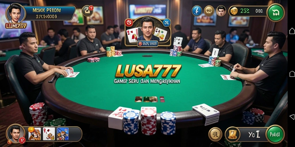 Tampilan gameplay Poker yang mendebarkan di LUSA777.