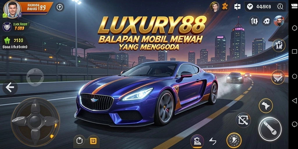Gameplay LUXURY88 yang mendebarkan di lintasan balap.