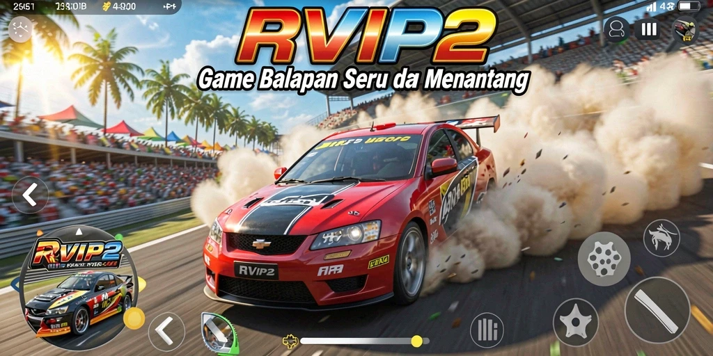 Tampilan gameplay balapan yang mendebarkan di RVIP2.