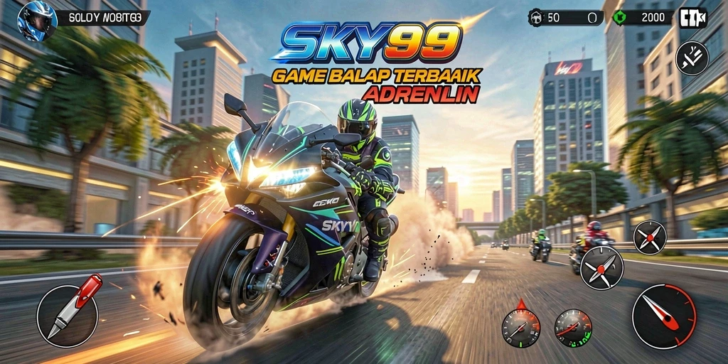 Tampilan mengagumkan dari gameplay balap motor yang seru.