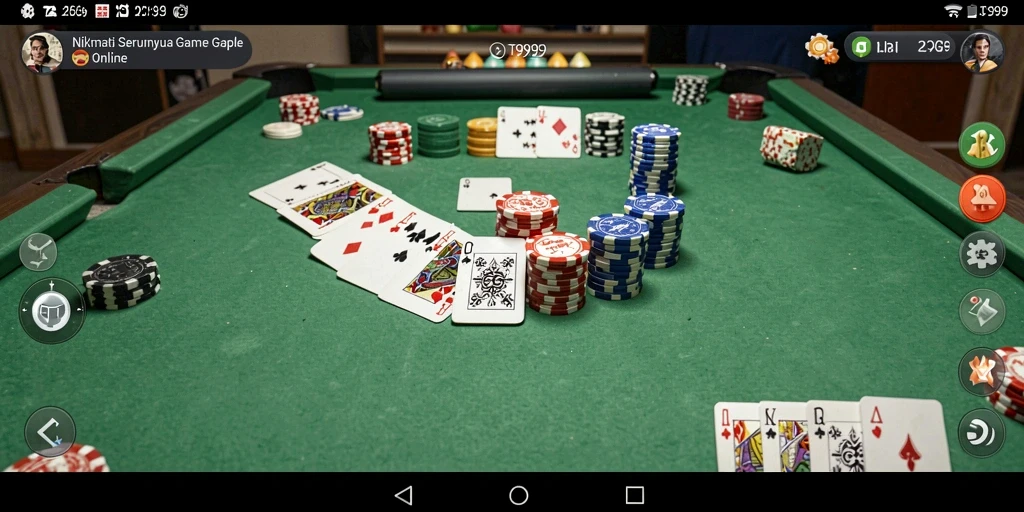 Tampilan seru gameplay Gaple T9999 yang penuh tantangan.