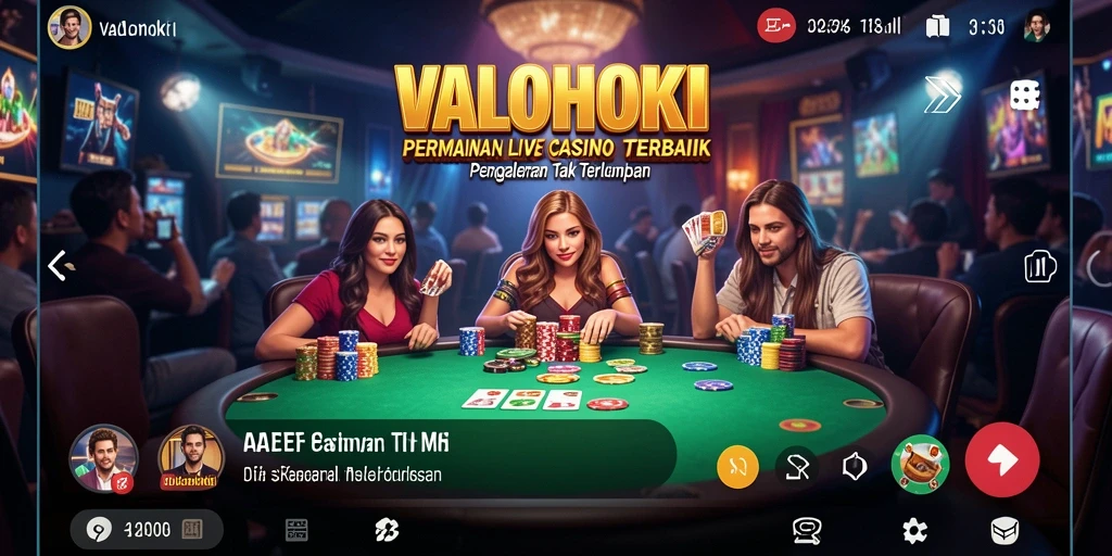 Tampilan gameplay Live Casino yang menarik dan interaktif di VALOHOKI.