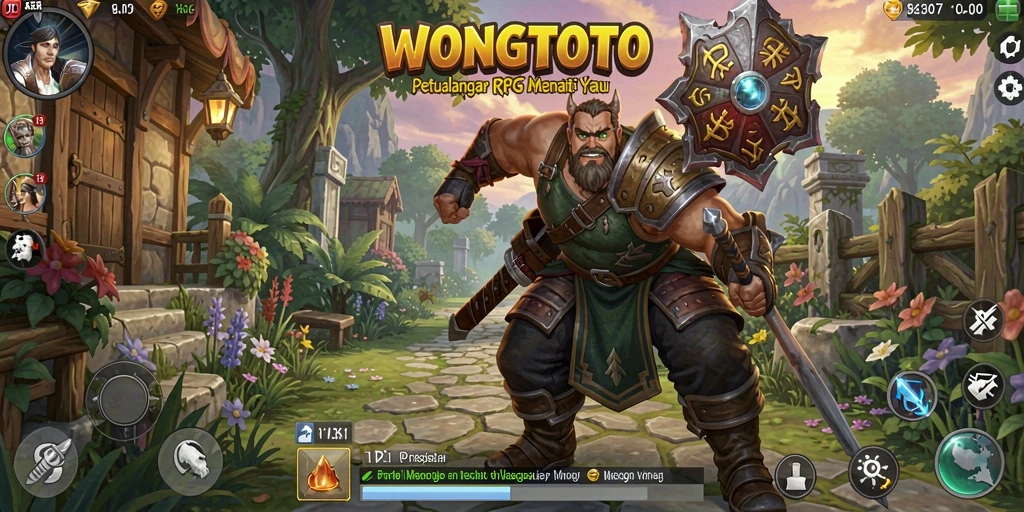Tangkapan layar gameplay <strong>WONGTOTO</strong> menampilkan aksi pertarungan yang dinamis dan karakter yang beraneka ragam.