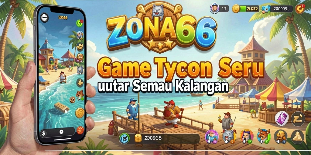 Screenshot ZONA66 menampilkan gameplay Tycoon yang menarik dan tantangan seru.